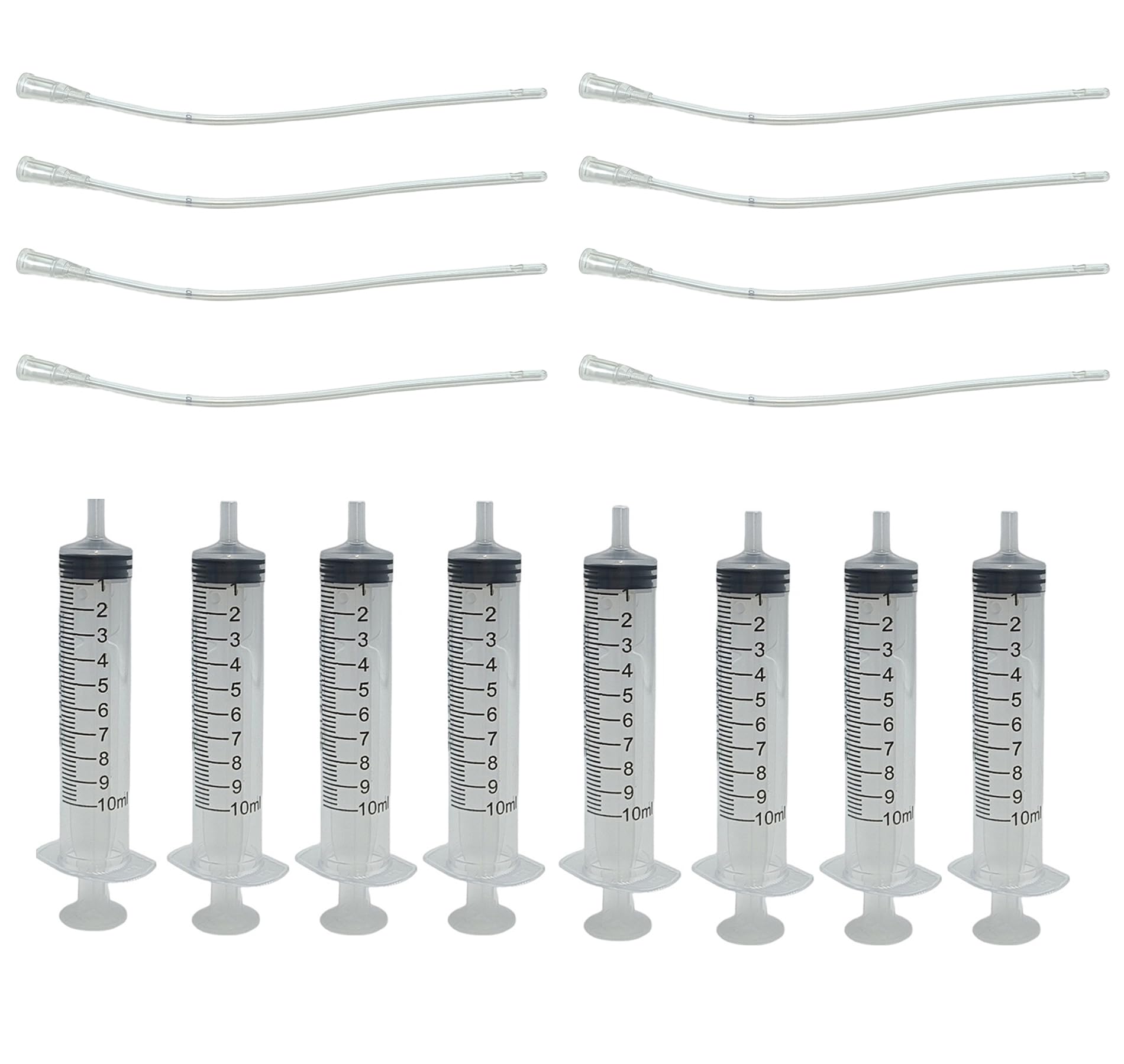 8Pcs Pet Bird Parrot Milk Feeding Syringe Set Bird Hand Feeding Syringe with Soft Feeding Tubes for Feeding Pets 10ml