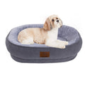 Exeterlith Dog Bed for Medium DogsRound Dog Sofa Beds for Small Dogs/PuppyCalming Bolster Dog Beds with SidesWashable Dog Crate Bed Clearance with Removable Cover (Grey 25.6 x 21.6 x 6.3)