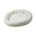 Leefasy Plush Round Pet Bed Cat Bed Self Warming Cozy Snooze Indoor Cats Autumn Winter Sleeping Dog Beds Pet Cushion for Puppy Kitten Cats White