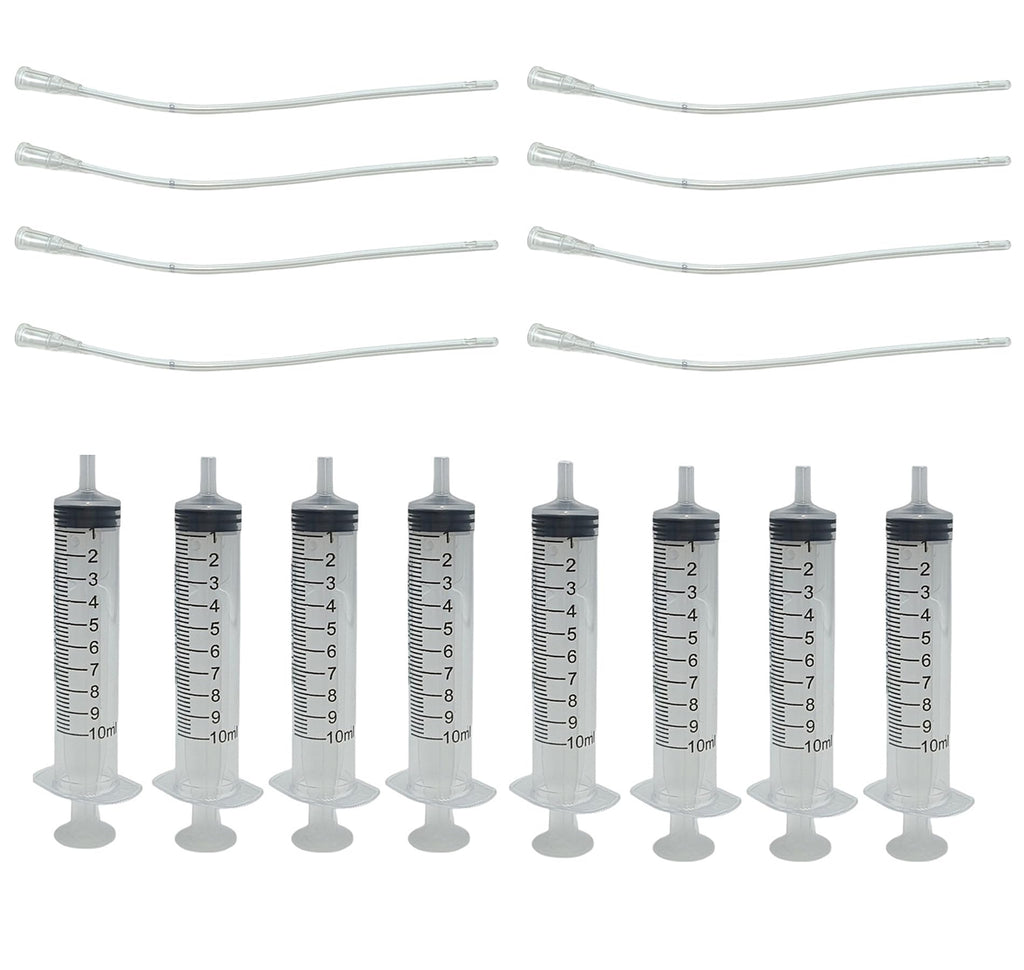 8Pcs Pet Bird Parrot Milk Feeding Syringe Set Bird Hand Feeding Syringe with Soft Feeding Tubes for Feeding Pets 10ml